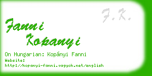 fanni kopanyi business card